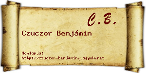 Czuczor Benjámin névjegykártya